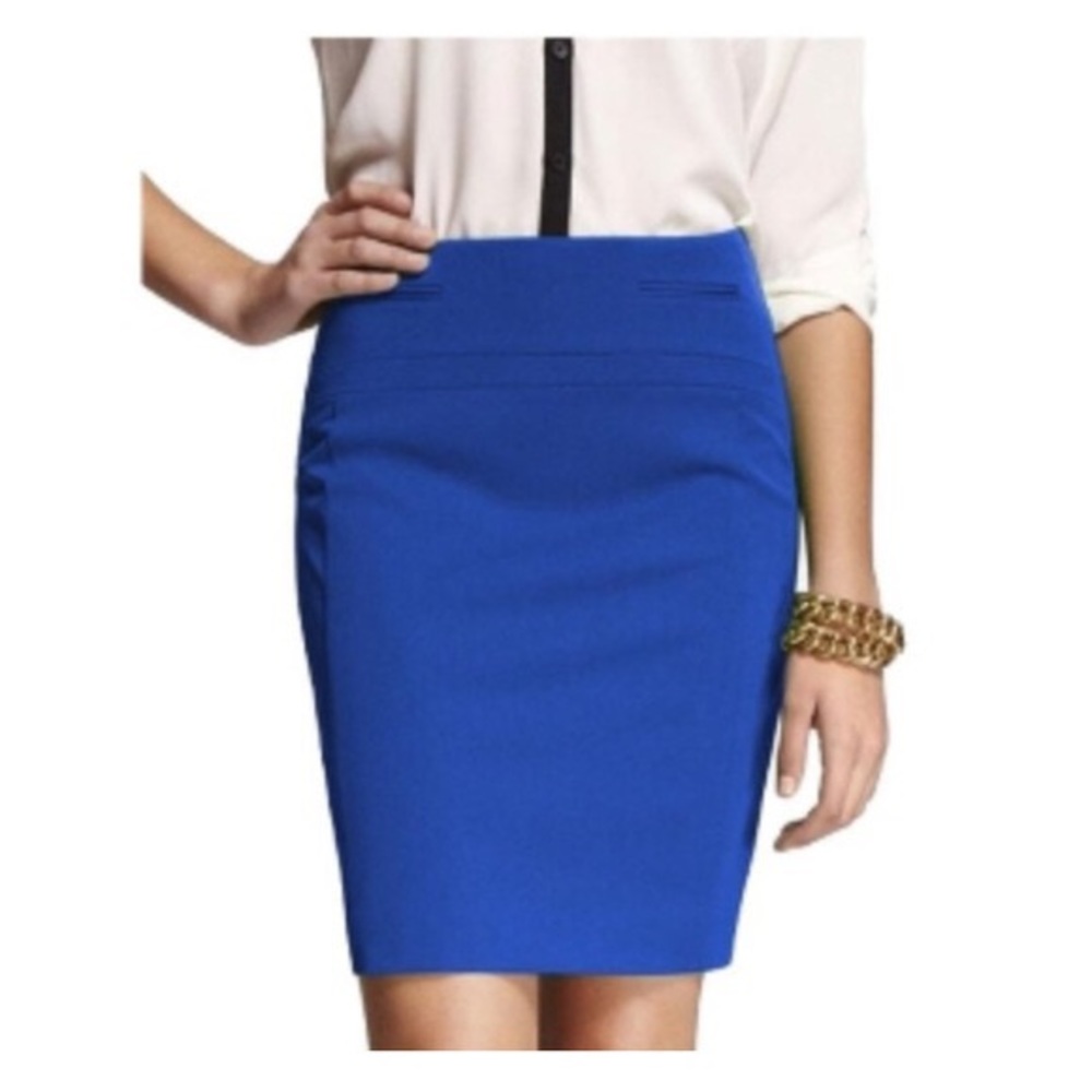 US 8 express blue pencil skirt